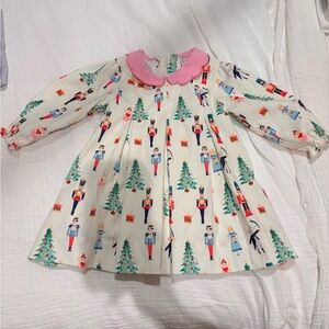 Festive Kids Dress with Nutcracker Print